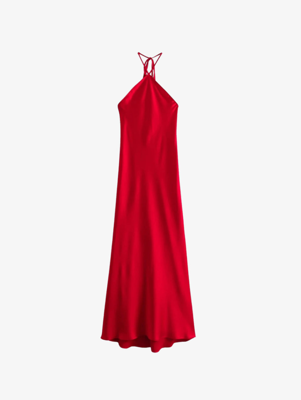 Vestido Longo Acetinado - Cherry Red