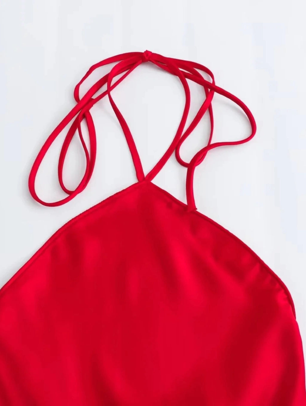 Vestido Longo Acetinado - Cherry Red