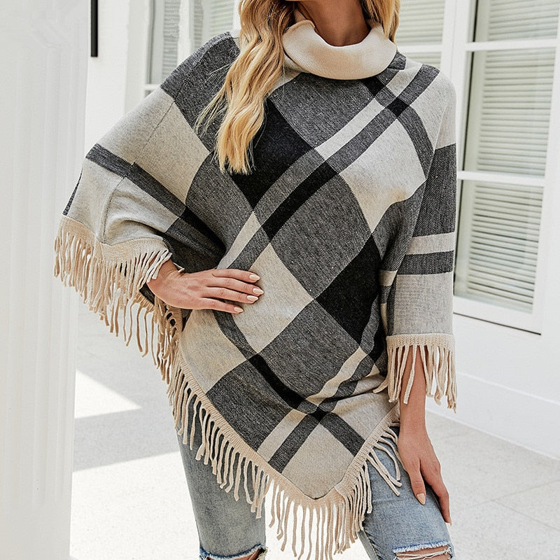 Poncho Feminino Gola Alta - Sophie