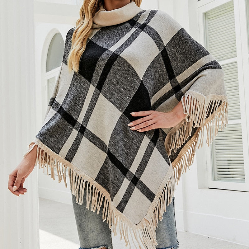 Poncho Feminino Gola Alta - Sophie