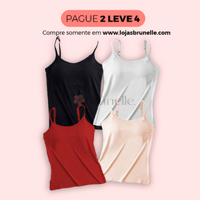 Camiseta com Sutiã Embutido e Tecido Respirável - Brunelle (PAGUE 2 LEVE 4)