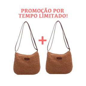 (Compre 01 Leve 02) Bolsa de Palha Trançada Artesanal -  Tropical